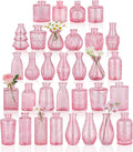 BEAHOT Bud Vase in Bulk - Flower Vases for Wedding Decorations, Glass Vase for Table Decorations, Small Vase for Home, Mother's Day, Centerpieces, Party, Office (32pack,Pink)