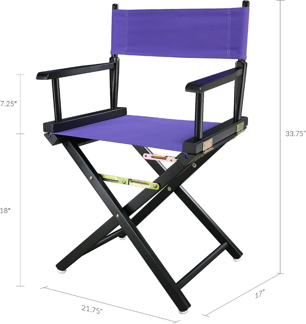 Casual Home 200-02/021-41 18" Black Frame-Purple Canvas Director Chair Classic Height, BlackFrame