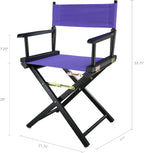Casual Home 200-02/021-41 18" Black Frame-Purple Canvas Director Chair Classic Height, BlackFrame