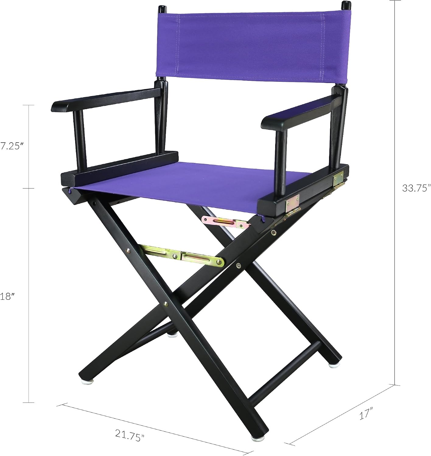 Casual Home 200-02/021-41 18" Black Frame-Purple Canvas Director Chair Classic Height, BlackFrame