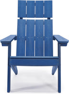 LUE BONA Modern Adirondack Chairs Set of 6, Navy Blue Plastic Adirondack Chair, High Back Poly Adirondack Fire Pit Chairs Weather Resistant, Patio Outdoor Chairs for Porch, Deck, Pool, Garden, 330LBS