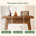 End Table for Living Room, 2-Tier Solid Wood Side Table with Storage, Farmhouse Rectangle Nightstand for Bedroom, Living Room, Small Spaces (Natural Brown) (1)