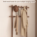 AQIMUELE Coat Rack with Shoe Storage, Narrow Wooden Hall Tree with Bench, 11 Hooks and 2-Tier Storage Shelves, 3-in-1, Entryway Bench with Coat Rack (23.6"-Walnut)