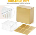 Clear Stackable Desk Organizer & Paper Clip Holder, 4 Pack - Small Desktop & Drawer Organizers for Paperclips, Binder Clips, Hair Ties, Jewelry, Pins, Multi-Purpose Storage for Office, Home & School