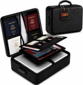 Fireproof Document Box with Lock, 8-Layer Waterproof Fire Resistant Safe Box, Upgraded Heat Insulated Storage Box, Portable Home Travel Organizer for Files, Certificates & Valuables - Black（Soft）