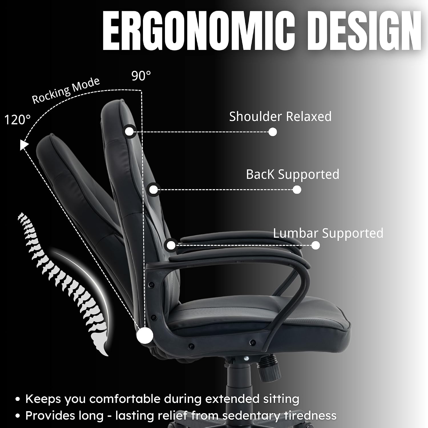 Ergonomic Computer Gaming Chair Home Office Racing Executive Video Task Desk PU Leather for Adults Teens Kids Gamer