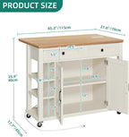 YITAHOME Kitchen Island with Drop Leaf, Mobile Storage Island with Power Outlet, Americana Rolling Kitchen Carts with Storage Shelves and Drawers, Island Table on Wheels for Dining Room, Beige