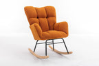 Adulto Teddy Rocking Chair Outdoor Indoor Living Room Nursery Wooden G,A5 | Soft teddy fabric rocking chair with foam filling, wooden frame, and metal base. Supports up to 250 LBS. Easy 25-min ass