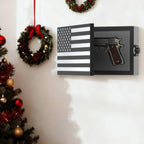 American Flag Gun Concealment Case, 19.7" x 11.8" x 4.9" American Flag Wall Hanging Concealed Gun Cabinet, Combination Lock All Iron Frame for Police Gift