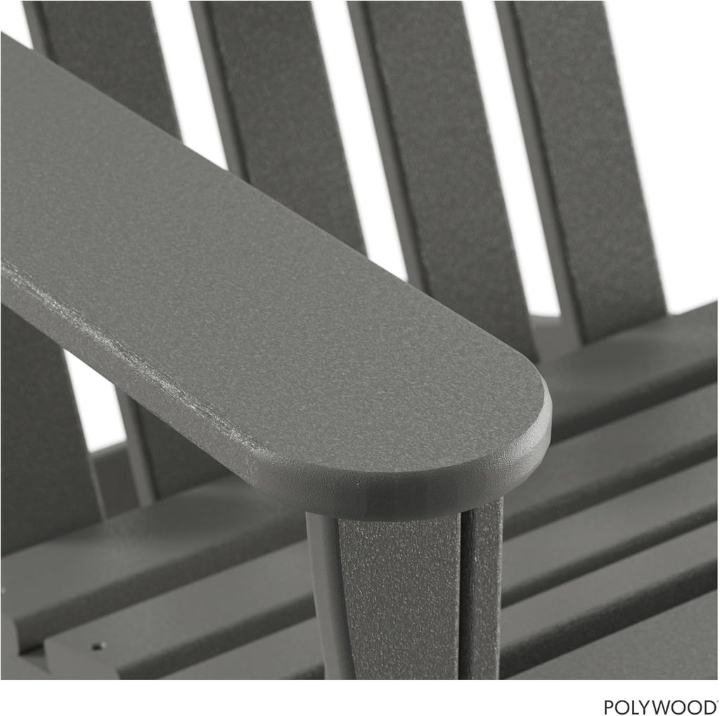 POLYWOOD AD4030GY Classic Outdoor Adirondack Chair, Slate Grey