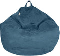 Bean Bag Stuffed Animal Storage Chair Cover (No Filler) for Kids and Adults. Extra Large Bird's Nest Beanbag Memory Foam Soft Premium (Navy Blue, 3 ft (Cover Only))