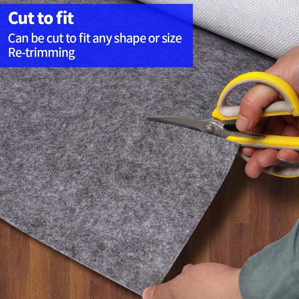 Waterproof Non-Slip Rug Pad 8x10 for Large Area Rugs Durable Felt Floor Protection pad for All Floors, Suitable for Cutting. Rug Pads Keep Rugs in Place and Provide Cushioning