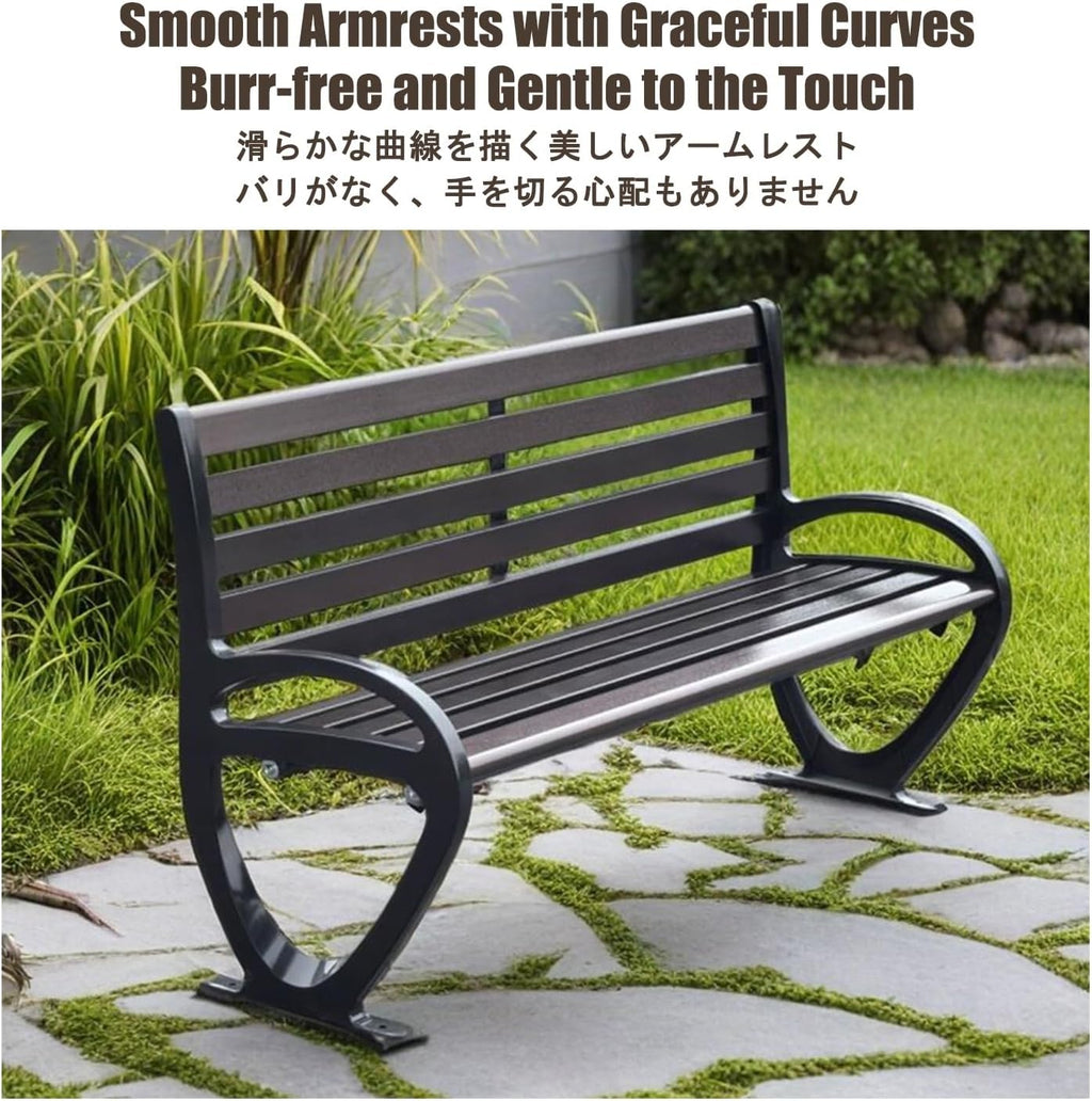 Patio Benches for Outdoors, Front Porch Benches Outdoor, Easy to Assemble, Suitable for Decorating Outdoor Paths, Courtyards, Lawns, Entrances, and Patios.(Yellow,120 * 33 * 77CM)