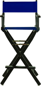 Casual Home 30" Director's Chair Black Frame-with Royal Blue Canvas, Bar Height