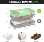 Under Bed Storage Containers with Lids, Foldable Underbed Organizer with Handles, Large Closet Storage Bins for Clothes, Blankets, Shoes, Bedroom Organization (2 Pack)