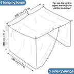 Mosquito Net for Single to King-Sized Beds – 2 Side Openings & 6 Hanging Loops – Decorative Rectangular Shape for Home & Travel – Bed Canopy Hanging Kit & Carrying Bag Included