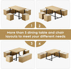 Brafab Corner Dining Table Set, 43 Inch Breakfast Nook Table Set with Bench with Hidden Storage & 2 Ottomans, 5-Piece Corner Bench Dining Table Set, Natural