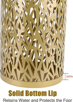Metal Round Umbrella Stand Rack,Free Standing Umbrella Holder Bin, Canes Walking Sticks Holder for Entryway, Home, Office,Gold