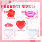 Deekin 240 Pcs Mini Heart Vase Filler Acrylic Table Scatter Heart Ornaments Mini Lips Small Rose Flower Beads Table Scatter for Engagement Wedding Anniversary Party