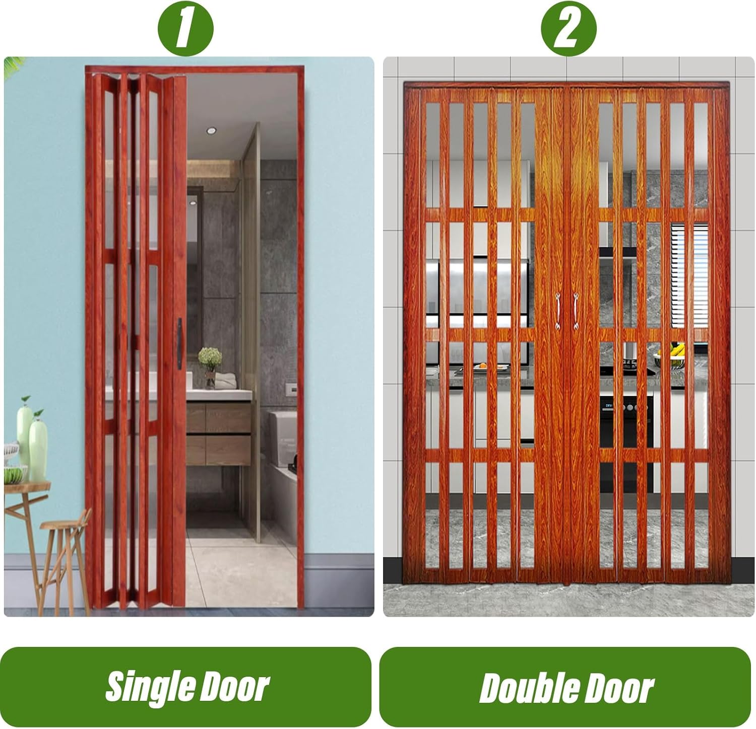 Accordion Folding Door, Custom Size Aluminum No-Drill Sliding Barn Door with Track & Handle, Temporary Room Divider for Hallway Bedroom Bathroom Kitchen Office (Color: WxH 10-4)