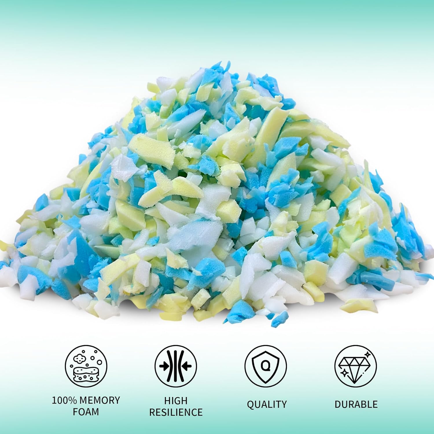 10lbs Shredded Memory Foam Bean Bag Filler, Soft and Convenient Bean Bag Filling Pillow Stuffing for Beanbag, Couch, Cushion, Stuffed Animals, Dog Bed, Arts Crafts