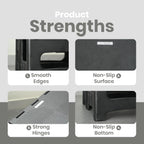 2 Step Folding Stool Non Slip Foldable Step Stool 8 and 17 Inch Dual Height330 lb Capacity Portable Foot Stool for Kitchen Bathroom Black