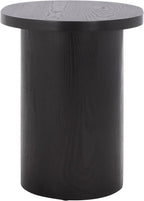 SAFAVIEH Home Collection - Ekon Round Pedestal End Table, Modern Black Finish, Fully Assembled (ACC2301A)