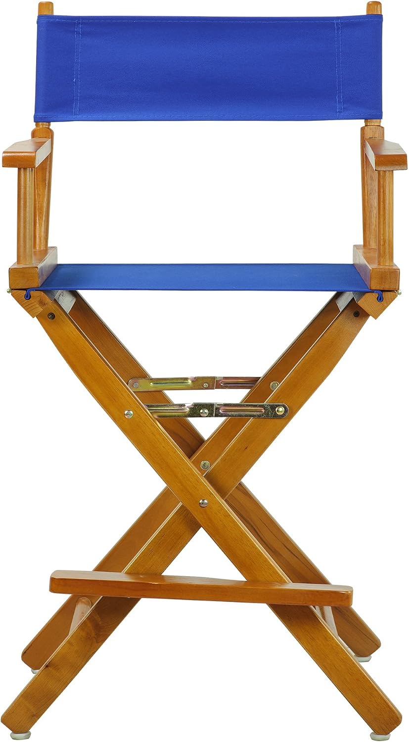 Casual Home 24" Director's Chair Honey Oak Frame-with Royal Blue Canvas, Counter Height