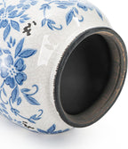 Goaste Vintage Blue and White Porcelain Vase, 7.7 Inch Chinoiserie Ceramic Flower Vase, Decorative Ice Crackle Pottery Vases, Handmade Oriental Floral Terracotta for Home Decor, Table Centerpiece