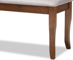 Baxton Studio Cornelie Modern and Contemporary Transitional Grey Fabric Upholstered and Walnut Brown Finished Wood Dining Bench