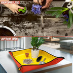 OXIHOUSE&CO- Extra Large Plant Repotting Mat, 39.5" x 39.5", Orange, Waterproof PE, Easy to Clean & Store, Copper Buckles, Potting Mat, Repotting Mat for Indoor/Outdoor Plants