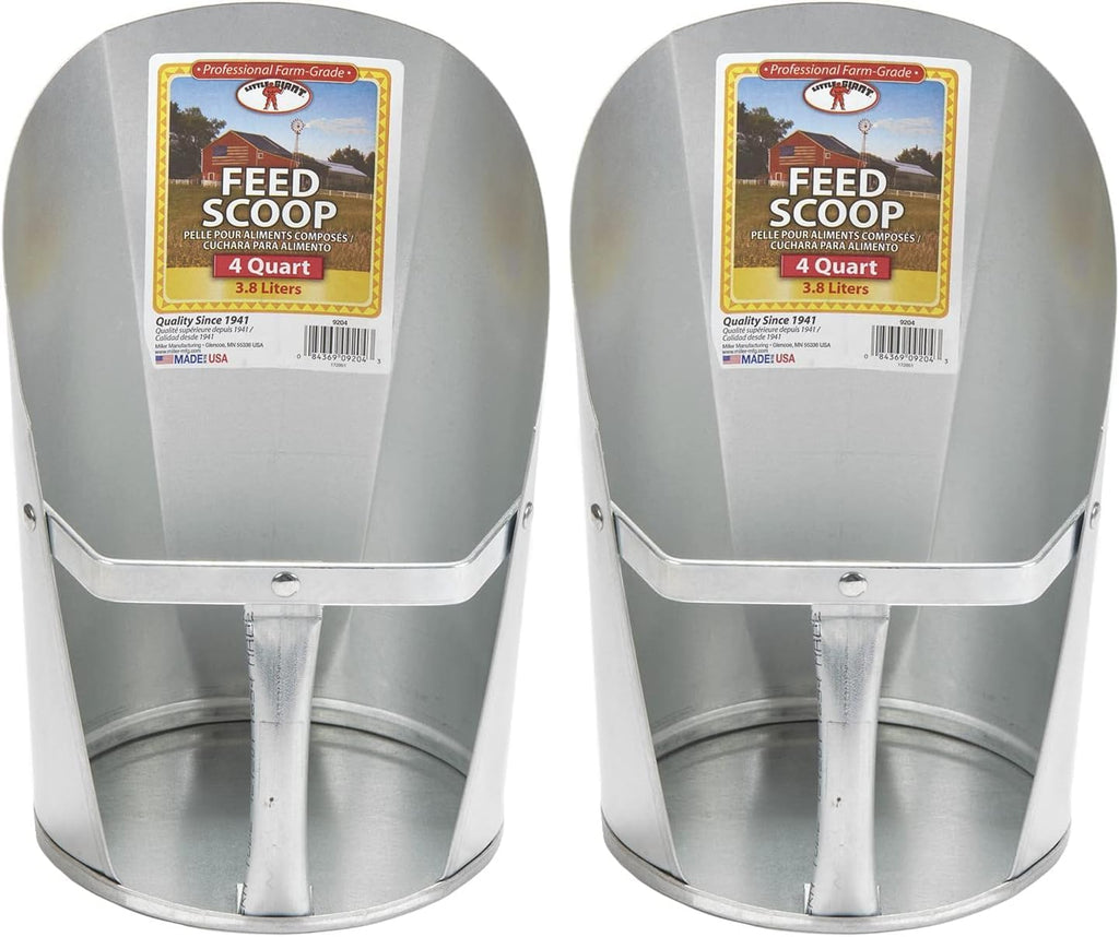 Little Giant 4-Quart Galvanized Feed Scoop (Pack of 2)
