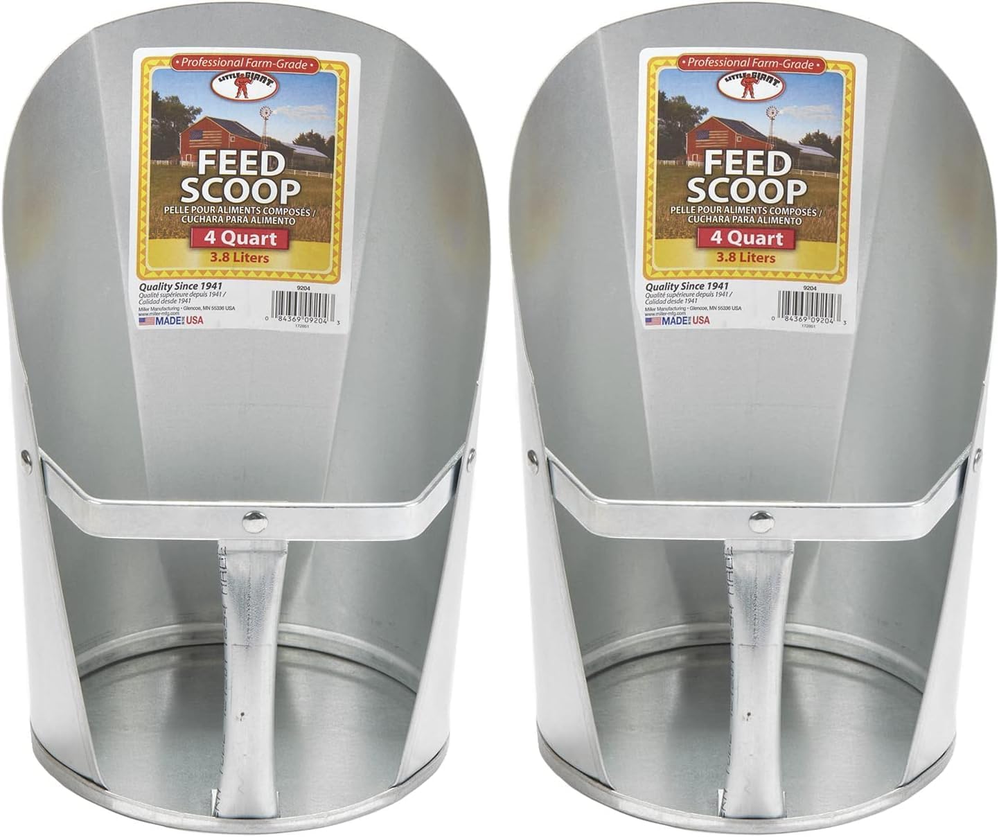 Little Giant 4-Quart Galvanized Feed Scoop (Pack of 2)
