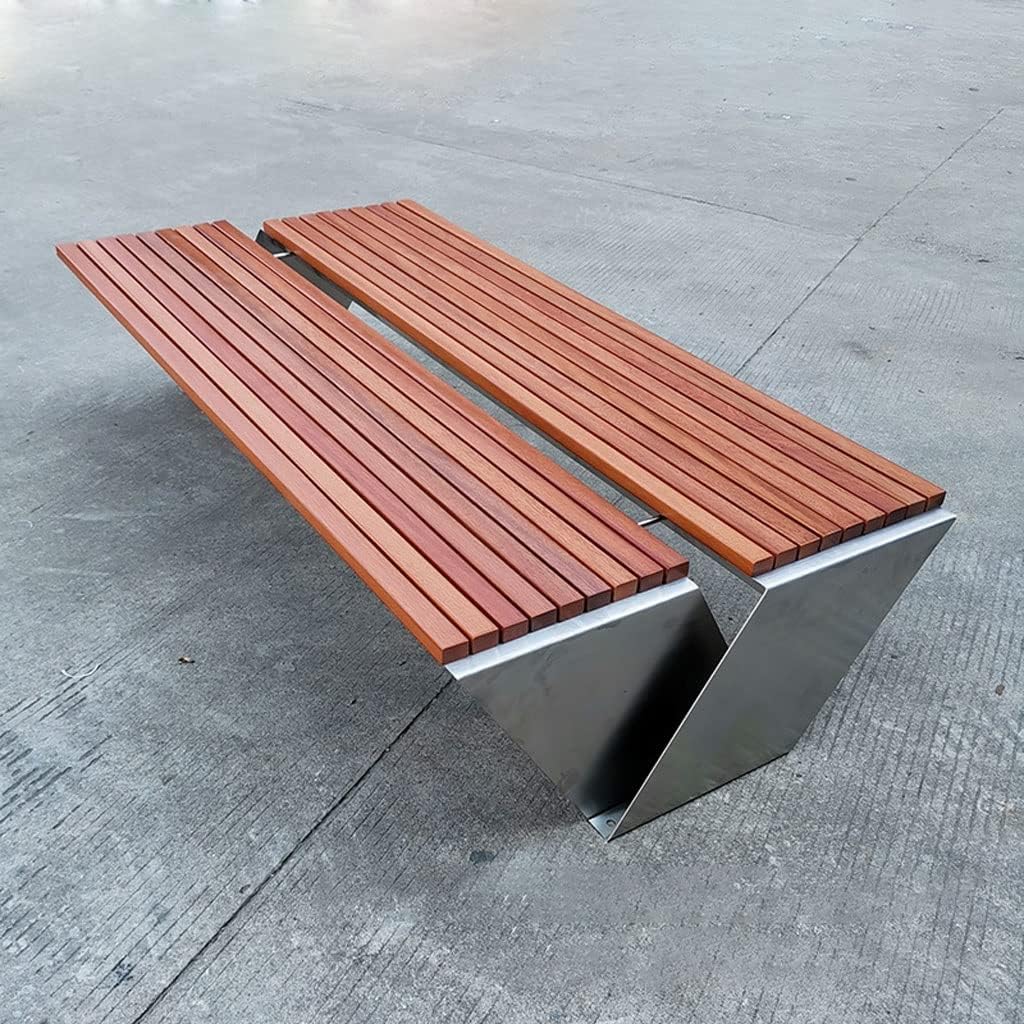 Patio Benches for Outdoors Creative Outdoor Stainless Steel Seat Park Leisure Chair Square Garden View Beach Shopping Mall Rest Bench Garden Benches for Outdoors
