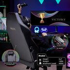 Large Ergonomic Gaming Chair, Big & Tall Computer Chair with 4D Armrests, Magnetic Headrest, Adjustable Lumbar Support, Reclining Office Chair for Home & Gaming Room, Black PU Leather, X-Large