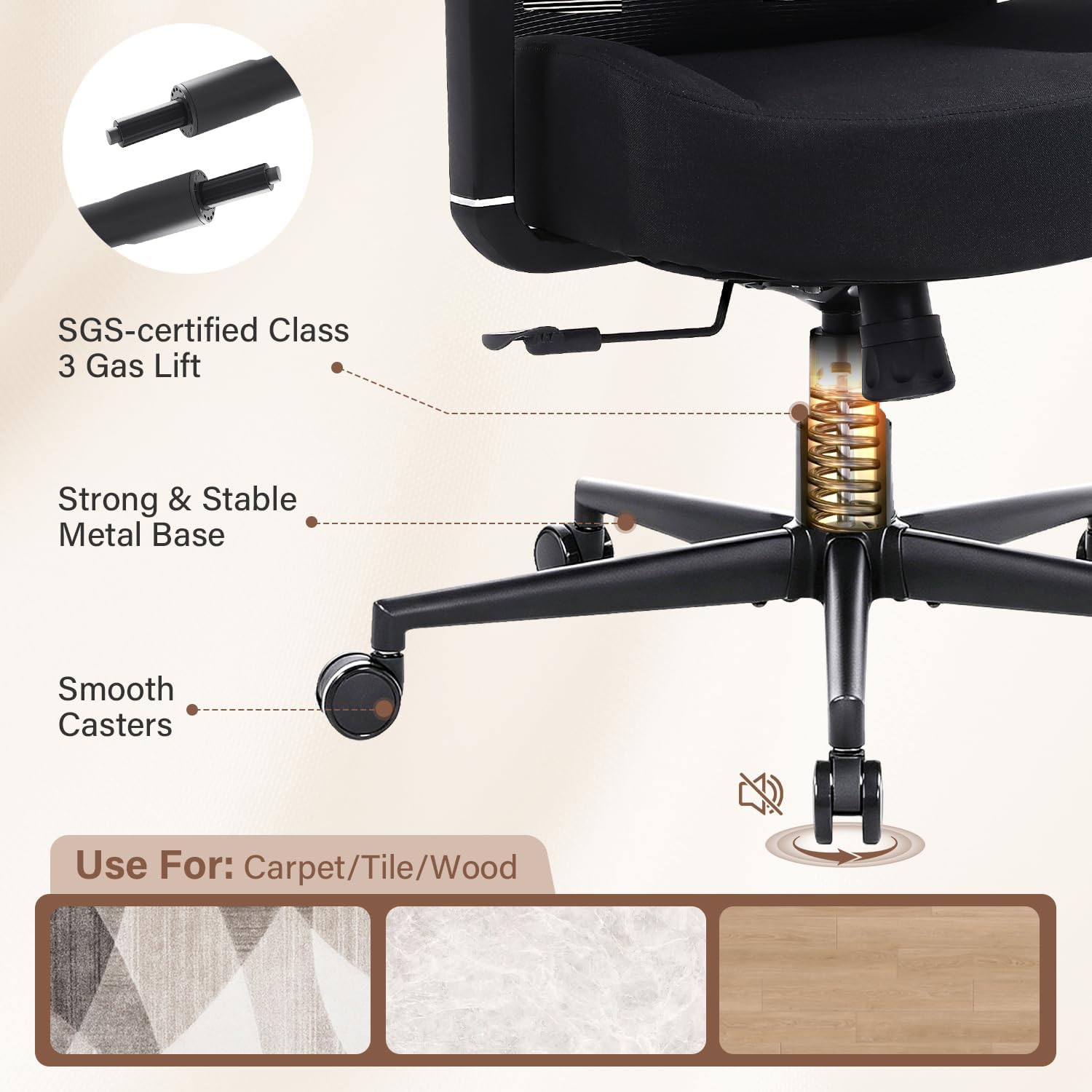 600lbs Big and Tall Office Chair with Adjustable Lumbar Support,Ergonomic Heavy Duty Office Chair for Heavy People,Mesh Desk Chair with Wide Seat for Home