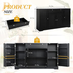 MAGIC UNION 54" Modern Buffet Cabinet with Storage, Wood Sideboard Cabinets with Drawer, Coffee Bar Cabinet with Doors and Adjustable Shelves, Kitchen Pantry Storage Cabinets for Living Room (Black)