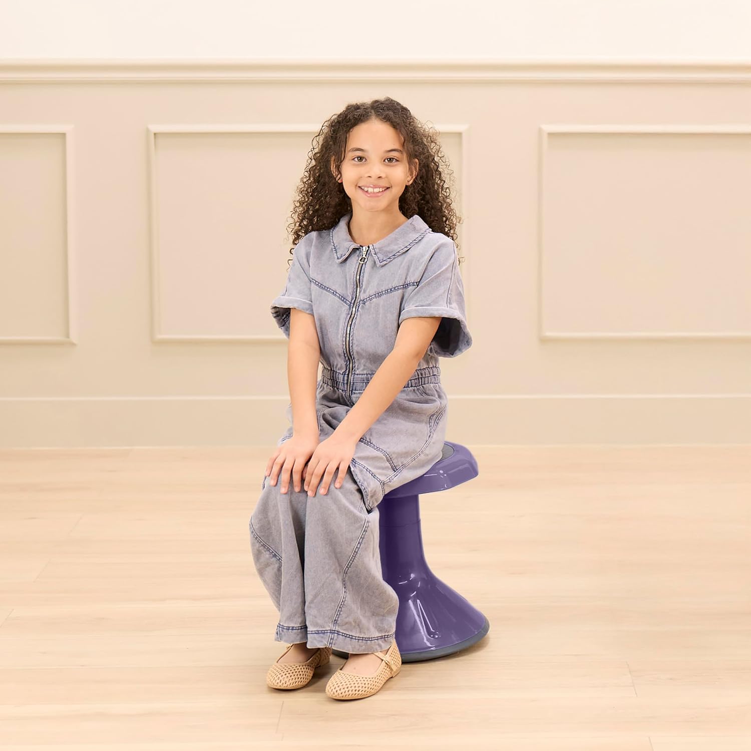 Back2School Express Wobble Sensory Stool, 15in Seat Height, Flexible Seating, Eggplant