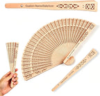 Personalized Wedding Fans for Guests, Custom Wooden Folding Hand Fans, Engraved Name Date, Bulk Wedding Favors Gifts
