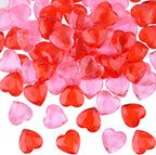 TUPARKA 60 PCS Acrylic Hearts Red Acrylic Hearts for Table Scatter,Home Decoration,Vase Fillers in Valentine's Day