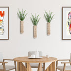 3 Pack Wood Wall Planter, Boho Wall Art for Entryway and Bathroom Decor, Modern Farmhouse Decor, Wall Decor Vase for Holding Fake Plants and Dried Flowers