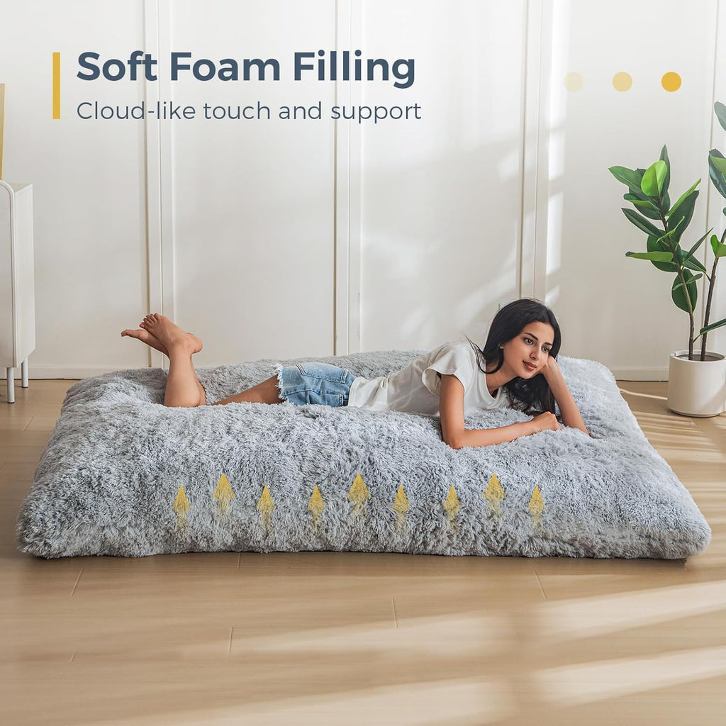 MAXYOYO 3 in 1 Bean Bag Chair, Giant Bean Bag Sofa Bed, Floor Couch with High-Density Foam Filling, Bean Bag Chair for Adult