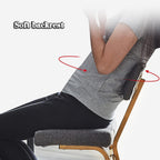 Ergonomic Kneeling Chair with Back Support - Posture Corrective Rocking Balance Stool for Office Use, Orthopedic Design to Relieve Fatigue and Improve Comfort (Black)