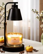 Candle Warmer Lamp with Timer - Adjustable Height & Brightness, 2 Bulbs Included - Flameless Wax Melter for Home