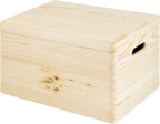 Compactor ran6481 Box with Lid, Raw Wood, 40 x 30 x 23 cm