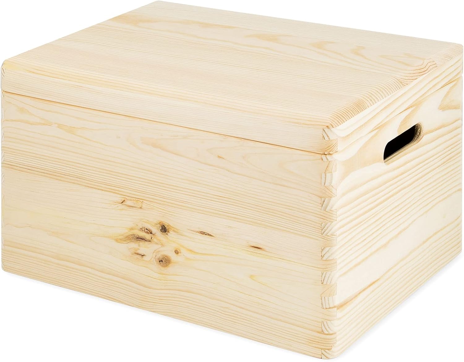 Compactor ran6481 Box with Lid, Raw Wood, 40 x 30 x 23 cm