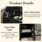 Rreyet End Table with 2 Open Storage Space & 15" Large Cube Storage, Adjustable Shelf, Modern Nightstand, Minimalist Sofa Side Table for Living Room, Bedroom, Office (2, Black)