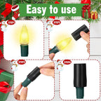 Cinnvoice 20 Pcs No Glow Christmas Bulbs Light Caps Compatible with C9 LED String Lights Rubber String Lights Caps Soft Christmas Blackout Light Cap Covers