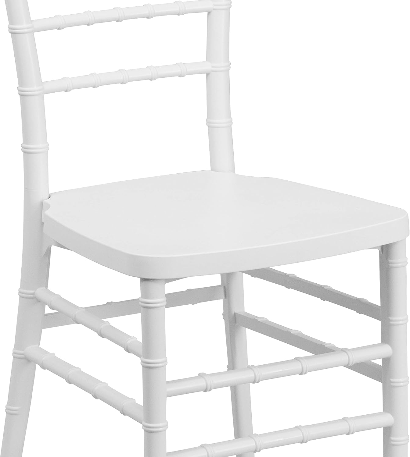 EMMA + OLIVER Matte White Resin Stacking Chiavari Chair