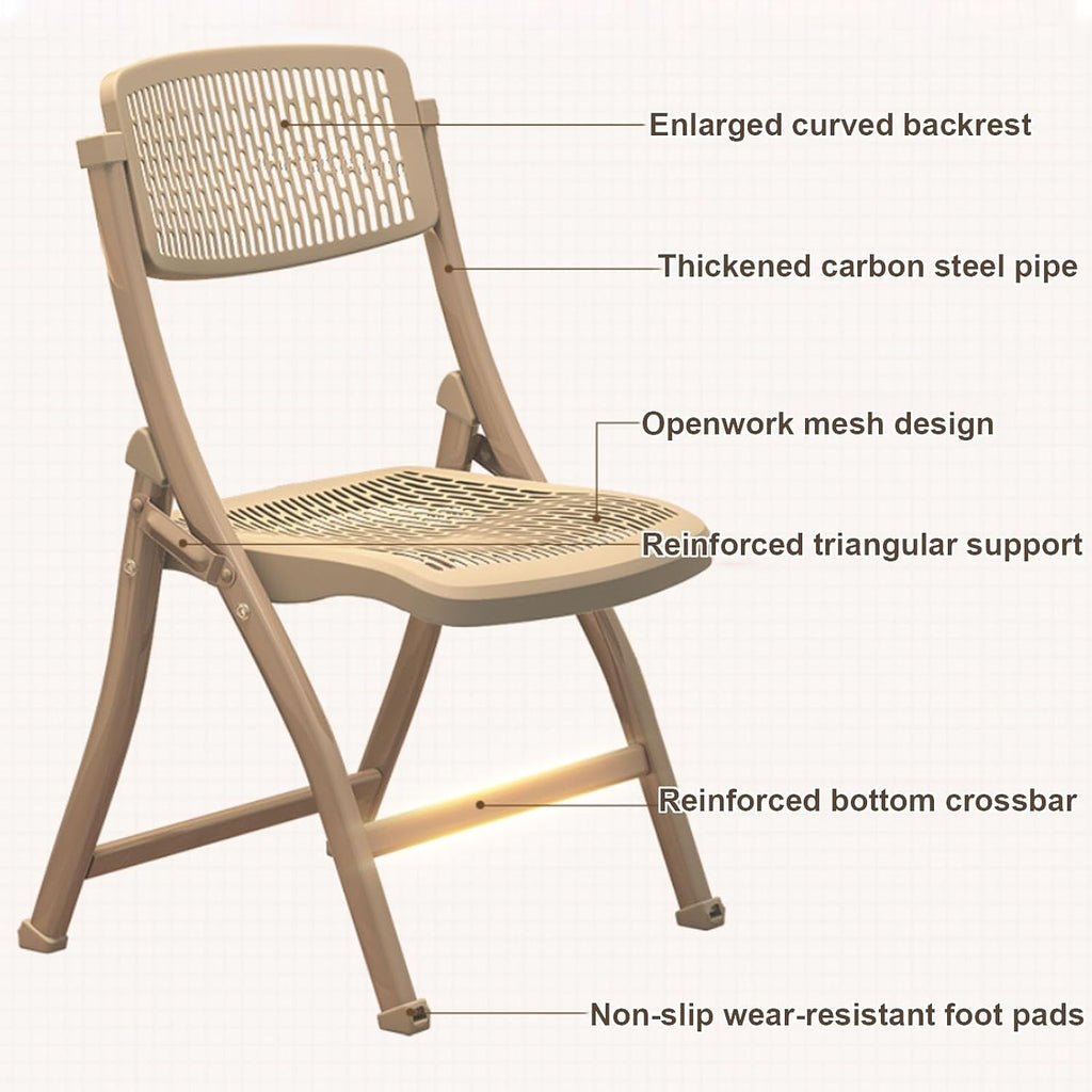 JSWHYBD PP Plastic Folding Chair Lightweight Folding Chair Easy to Fold and Store Comfortable and Durable Strong Load-Bearing Capacity Suitable for Parties Families and Offices(Grey)
